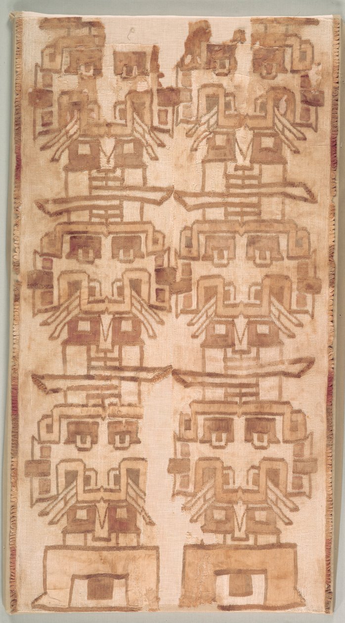 Zwei Textilfragmente mit gefangenen Köpfen, 500-200 v. Chr. von Unbekannt