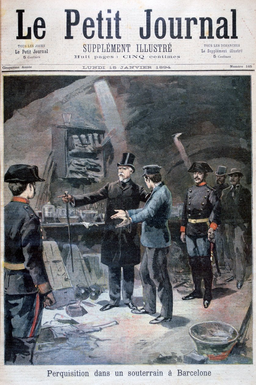 Unterirdische Suche nach Anarchisten, Barcelona, 1894 von Unbekannt
