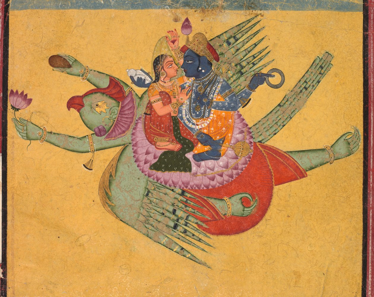 Vishnu und Lakshmi auf Garuda, ca. 1750 von Unbekannt