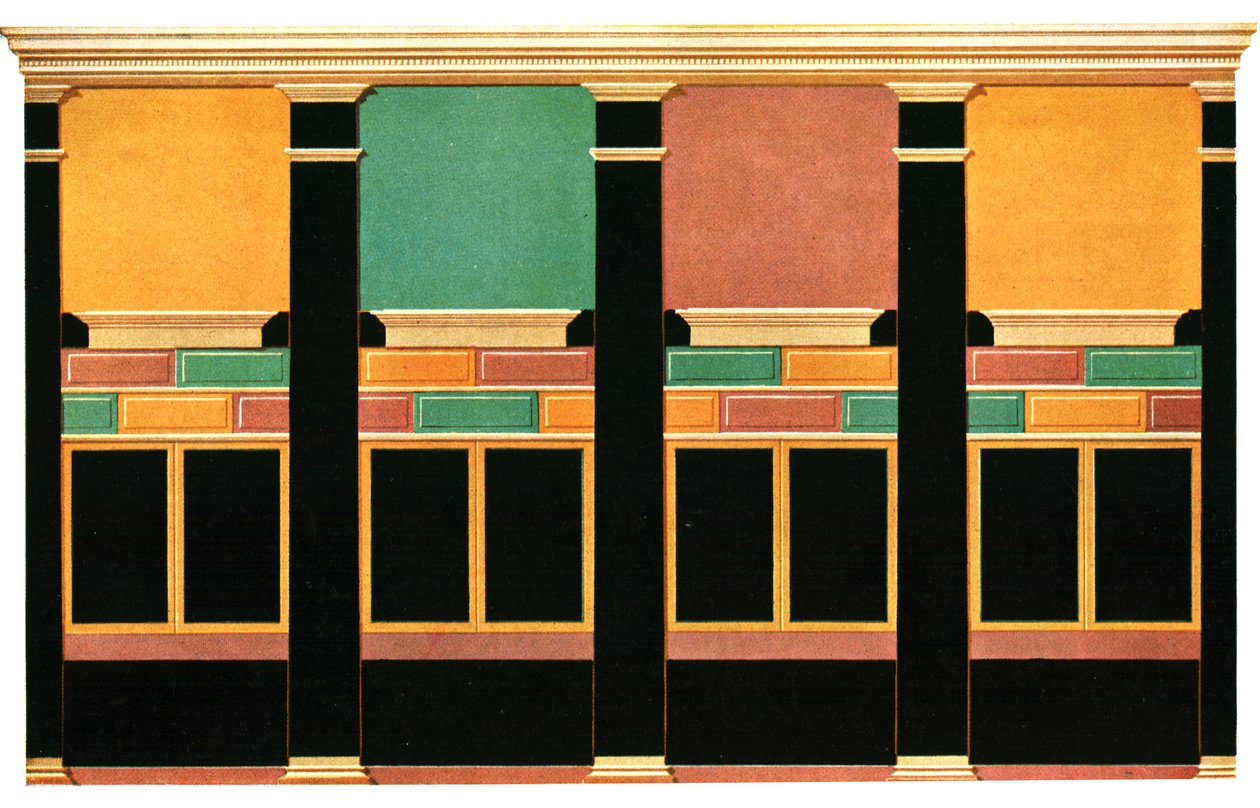 Wanddekoration, Pompeji, Italien, 1928 von Unbekannt