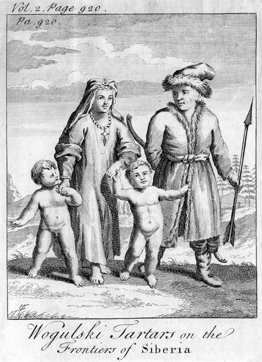 Wogulski-Tartaren an den Grenzen Sibiriens, um 1740 von Unbekannt