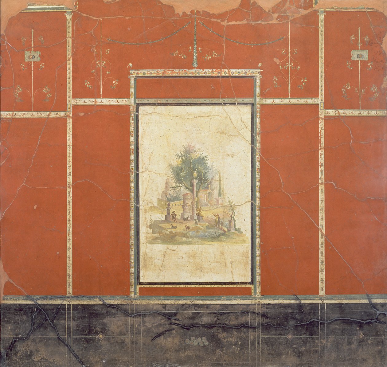 Rustikale Landschaft, aus dem Roten Raum in der Villa des Agrippa Postumus in Boscotrecase, 10 v. Chr. von Unbekannt Unbekannt