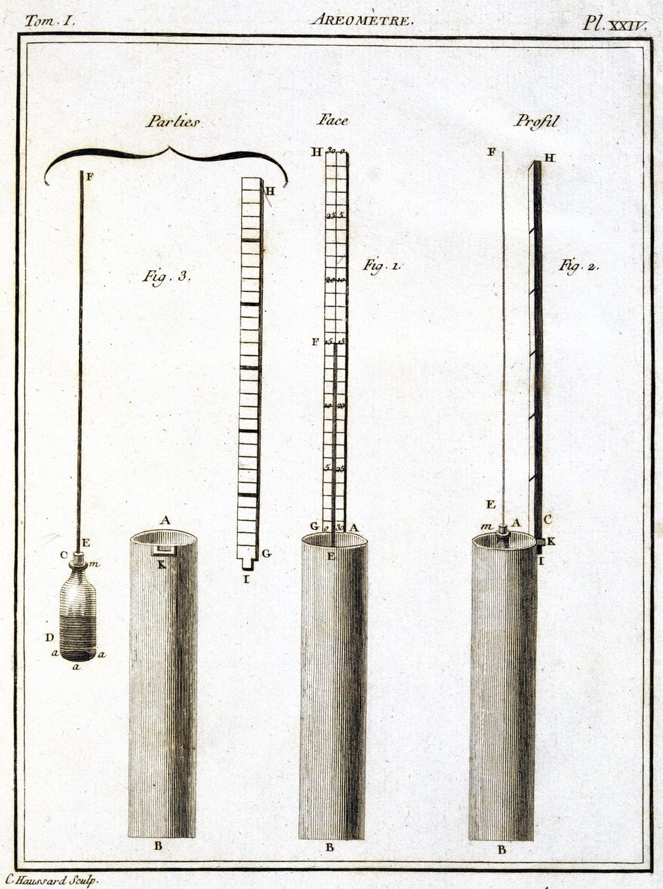 Aräometer (Hydrometer oder Densimeter) von Unbekannt