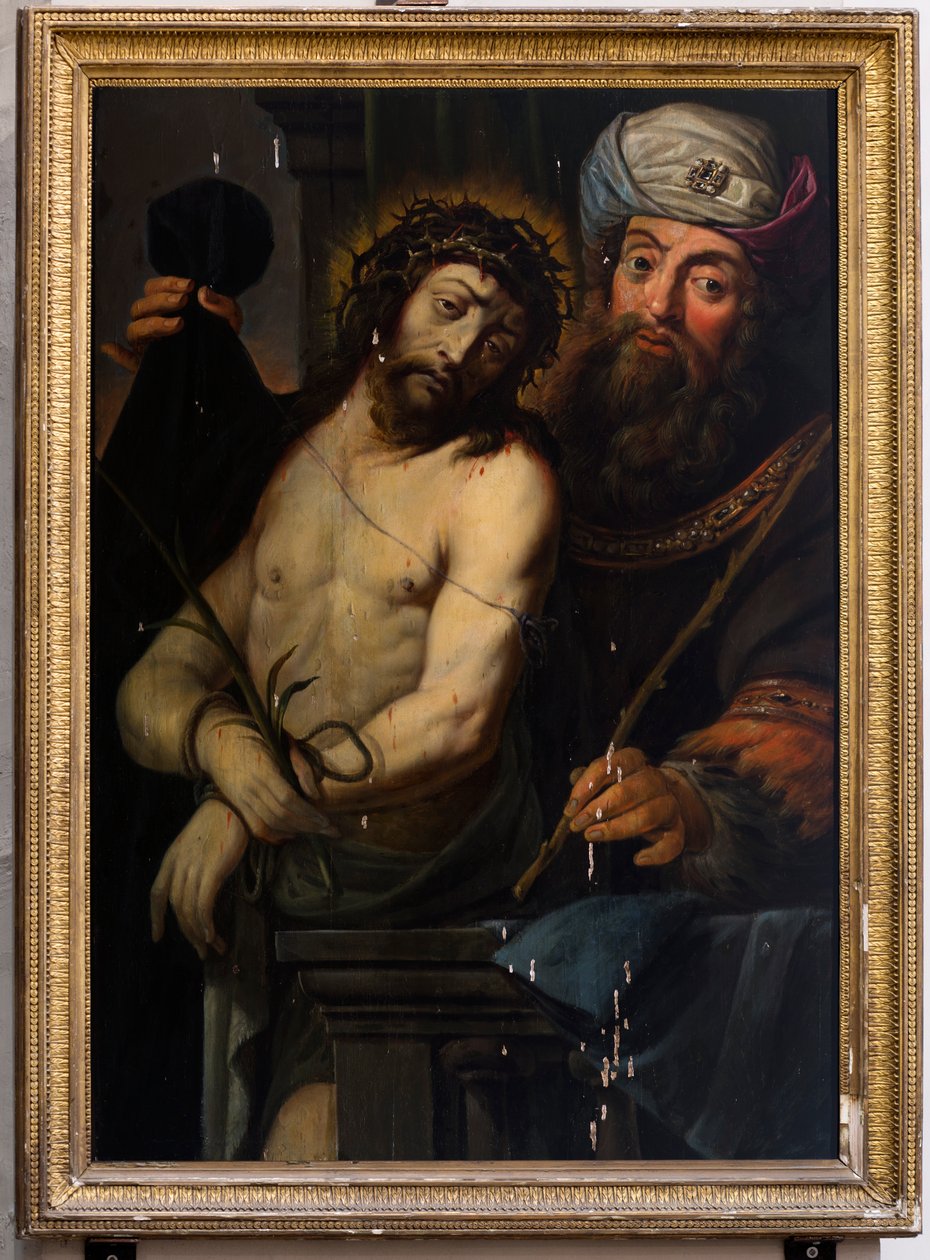 Pfarrkirche (Parochiekerk Onze-Lieve-Vrouw). Innenraum. Gemälde von Unbekannter Künstler