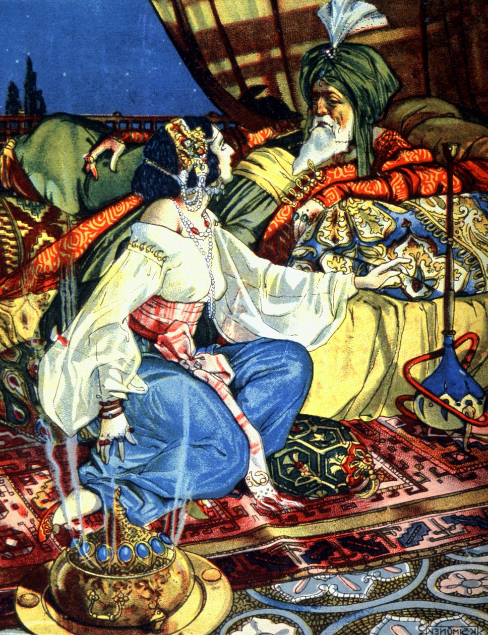 Scheherazade und der Kalif, ca. 1920 (Illustration) von Unbekannter Künstler