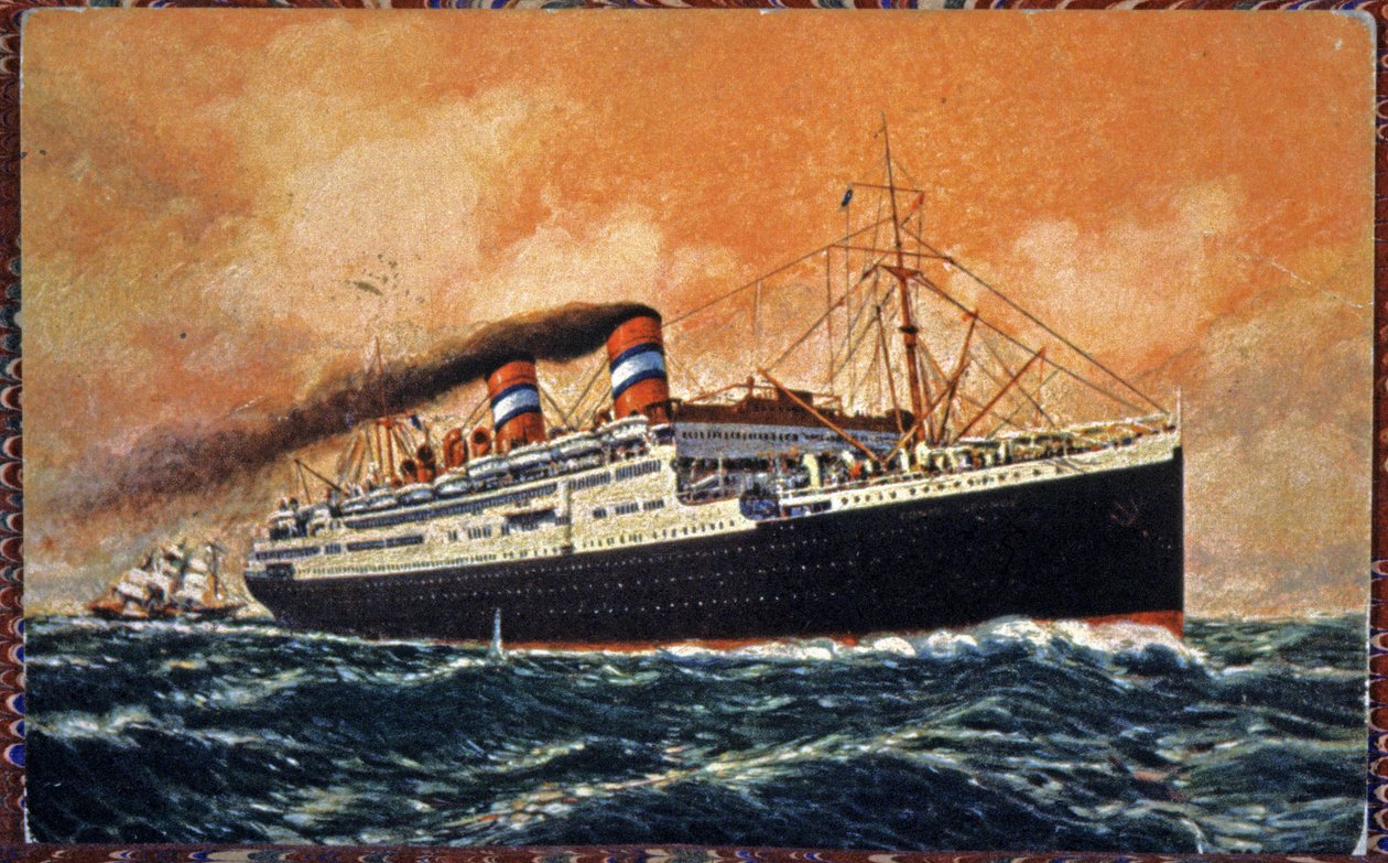 Das Linienschiff Conte Grande, ca. 1930 (Illustration) von Unbekannter Künstler