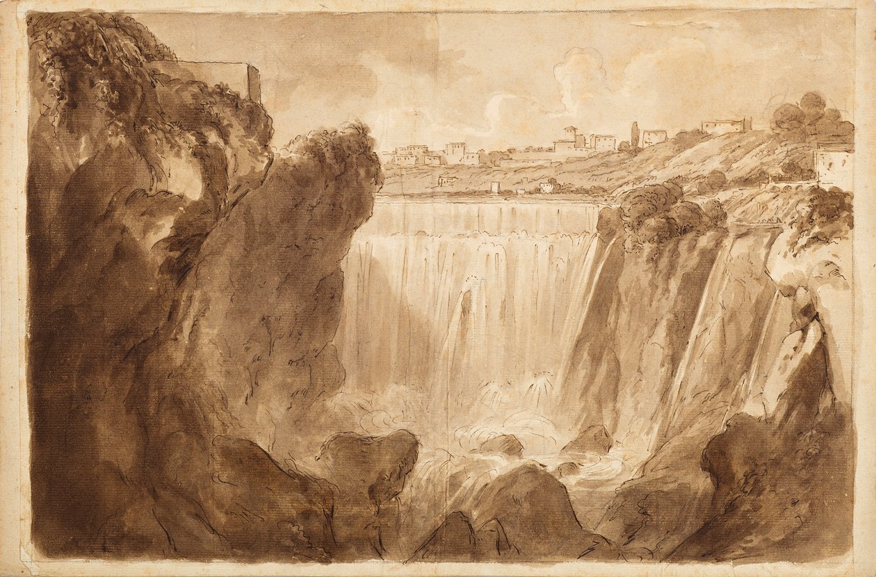 Wasserfälle von Tivoli von Unbekannter Künstler