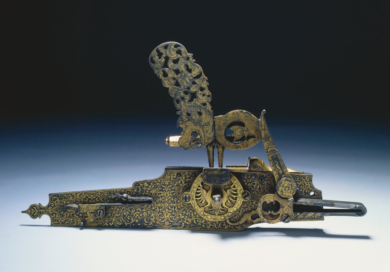 Radschloss von einem Jagdgewehr, ca. 1660-1720 von Unbekannt