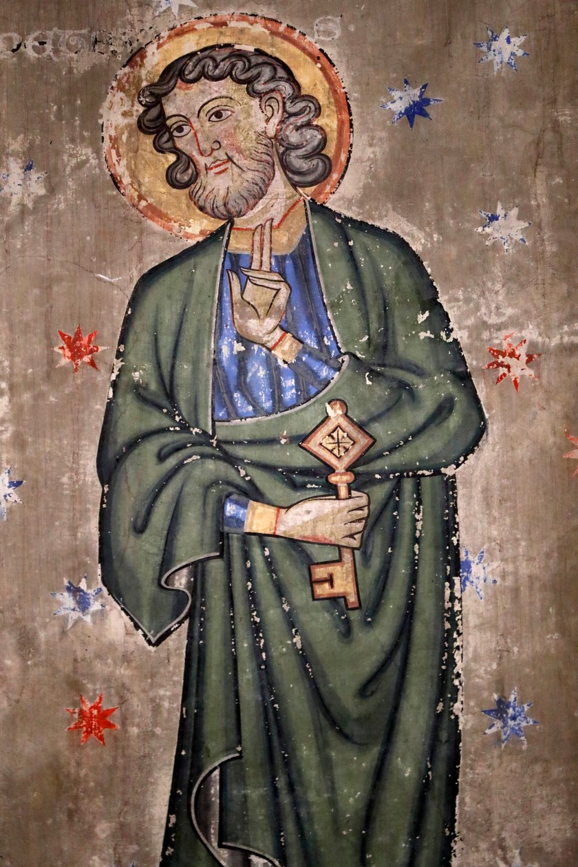 Saint-Pierre-le-Jeune Protestantische Kirche, Heiliger Petrus, Fresko, Straßburg, Frankreich von Unknown