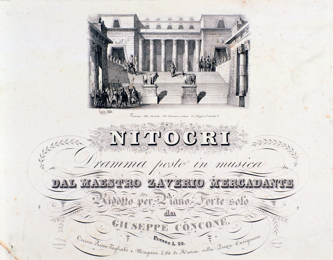 Frontispiz von Nitocri, Oper von Mercadante von Unknown artist