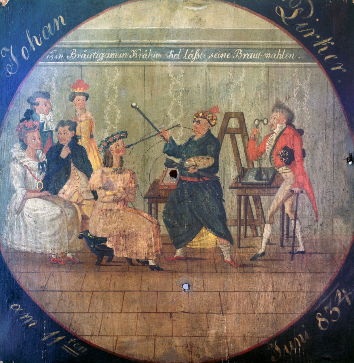 Maler mit Modellen (gemaltes Ziel) von Unknown artist