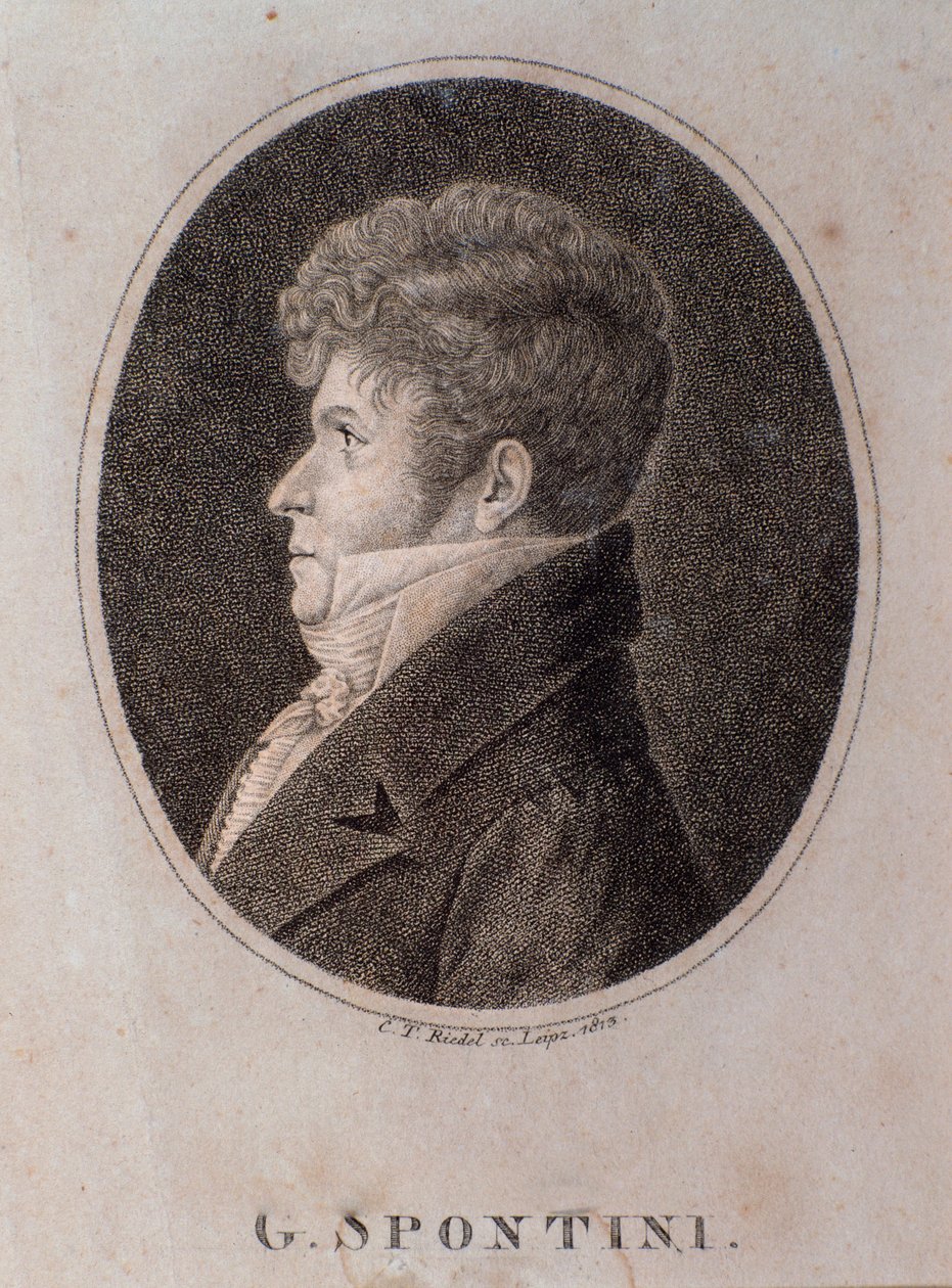 Porträt von Gaspare Spontini (Gravur) von Unknown artist