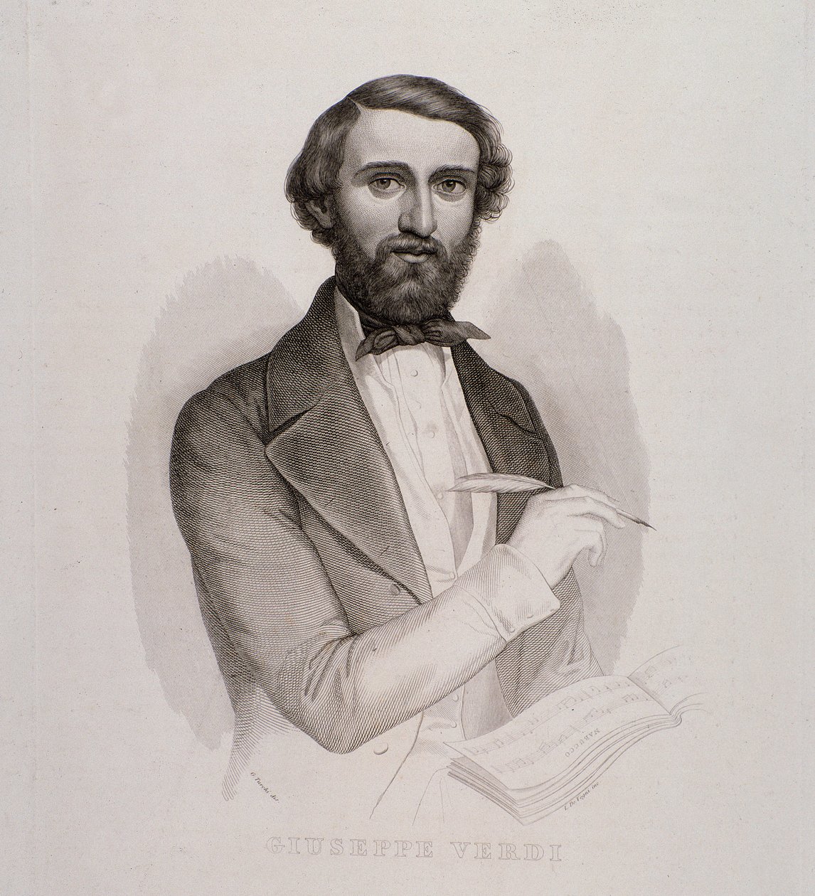 Porträt von Giuseppe Verdi (Stich) von Unknown artist