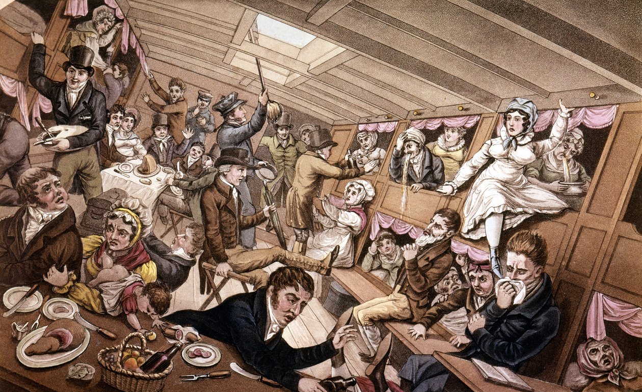 Seekrankheit. Illustration des frühen 19. Jahrhunderts. von Unknown artist
