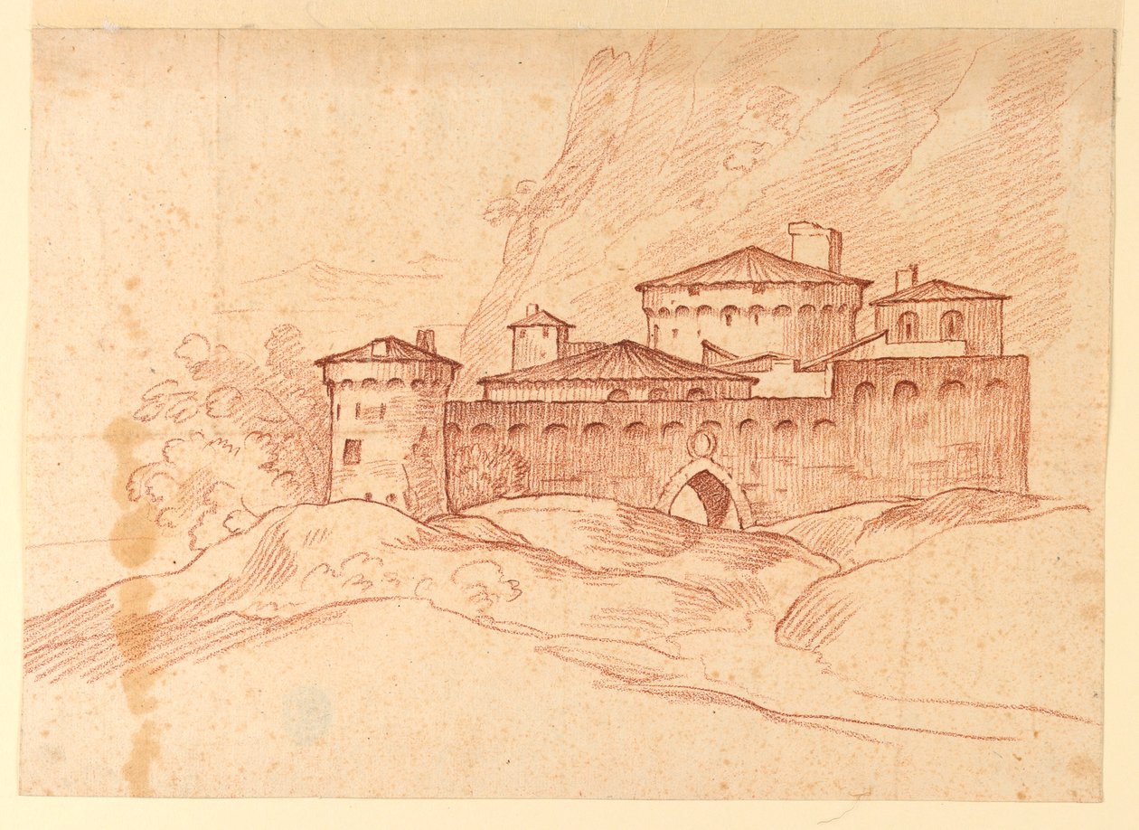 Zeichnung, Schloss in den Bergen, 1810–1830 von Unknown artistUnknown artist