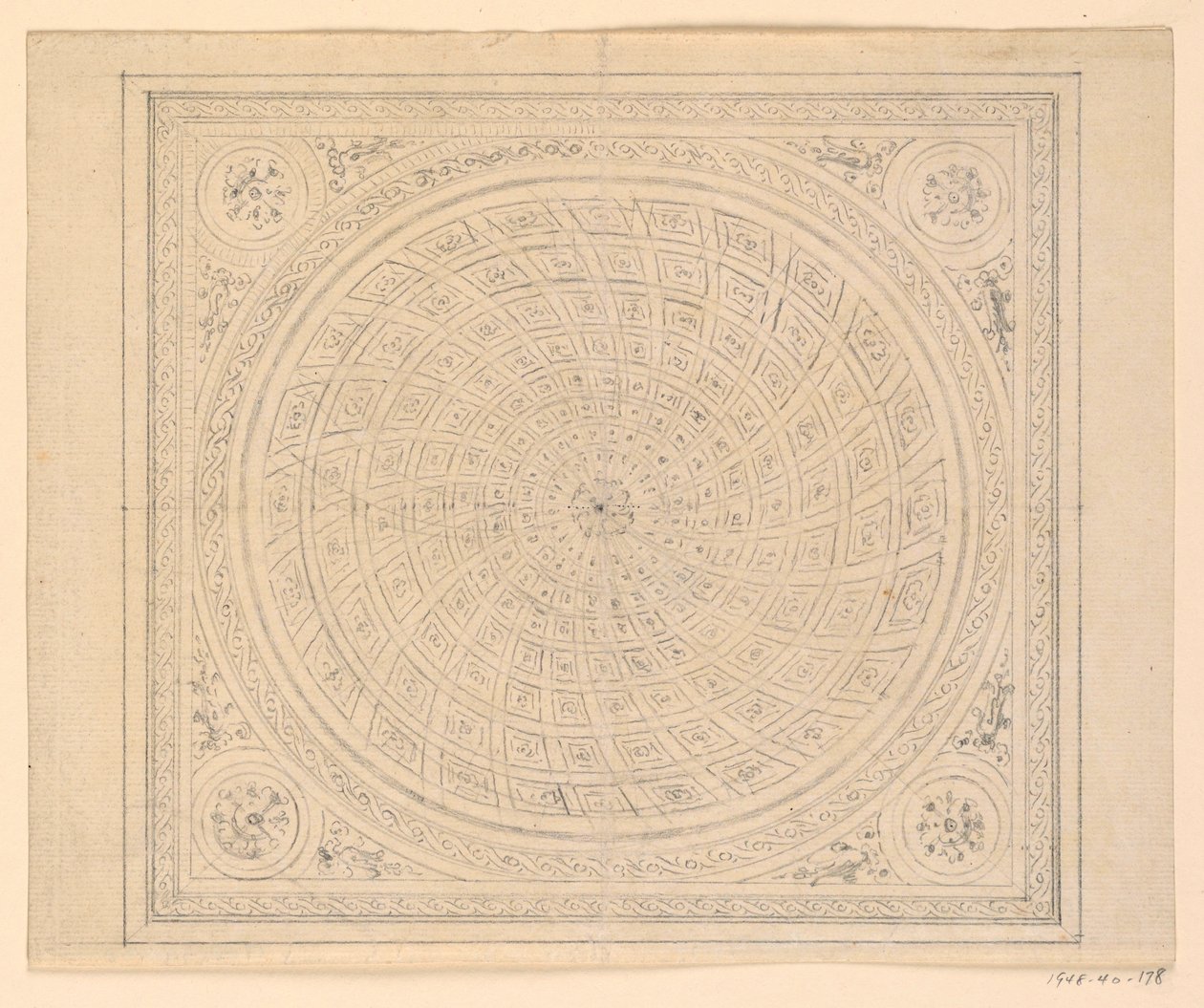 Zeichnung, Deckendesign, 1815–22 von Unknown artistUnknown artist