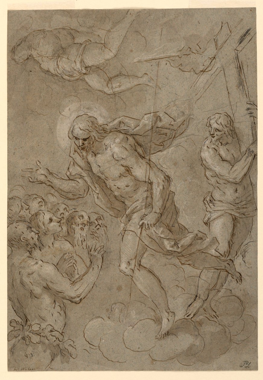 Zeichnung, Christus in der Vorhölle, 1625-1628 von Unknown artistUnknown artist