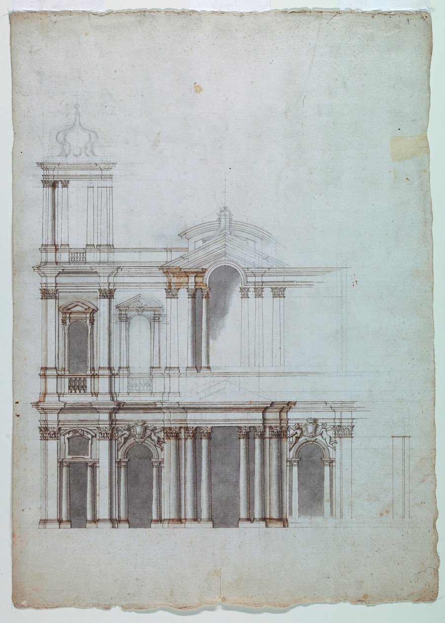 Kirchenfassade, 18. Jahrhundert von Unknown artistUnknown artist