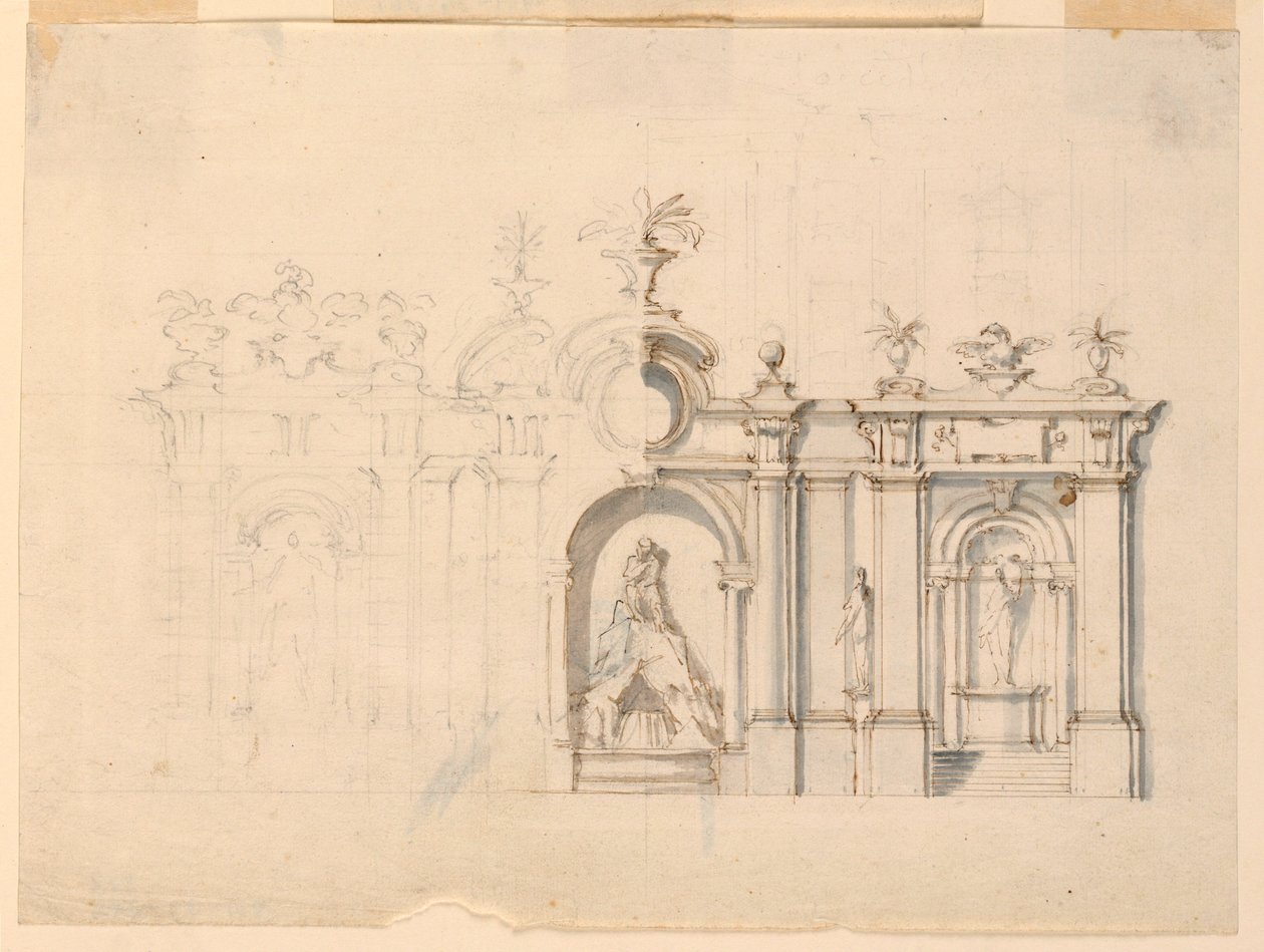 Kolonnade mit Brunnen, ca. 1770 von Unknown artistUnknown artist
