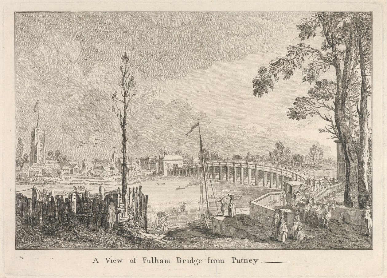 Ansicht der Fulham-Brücke von Putney von Unknown artist