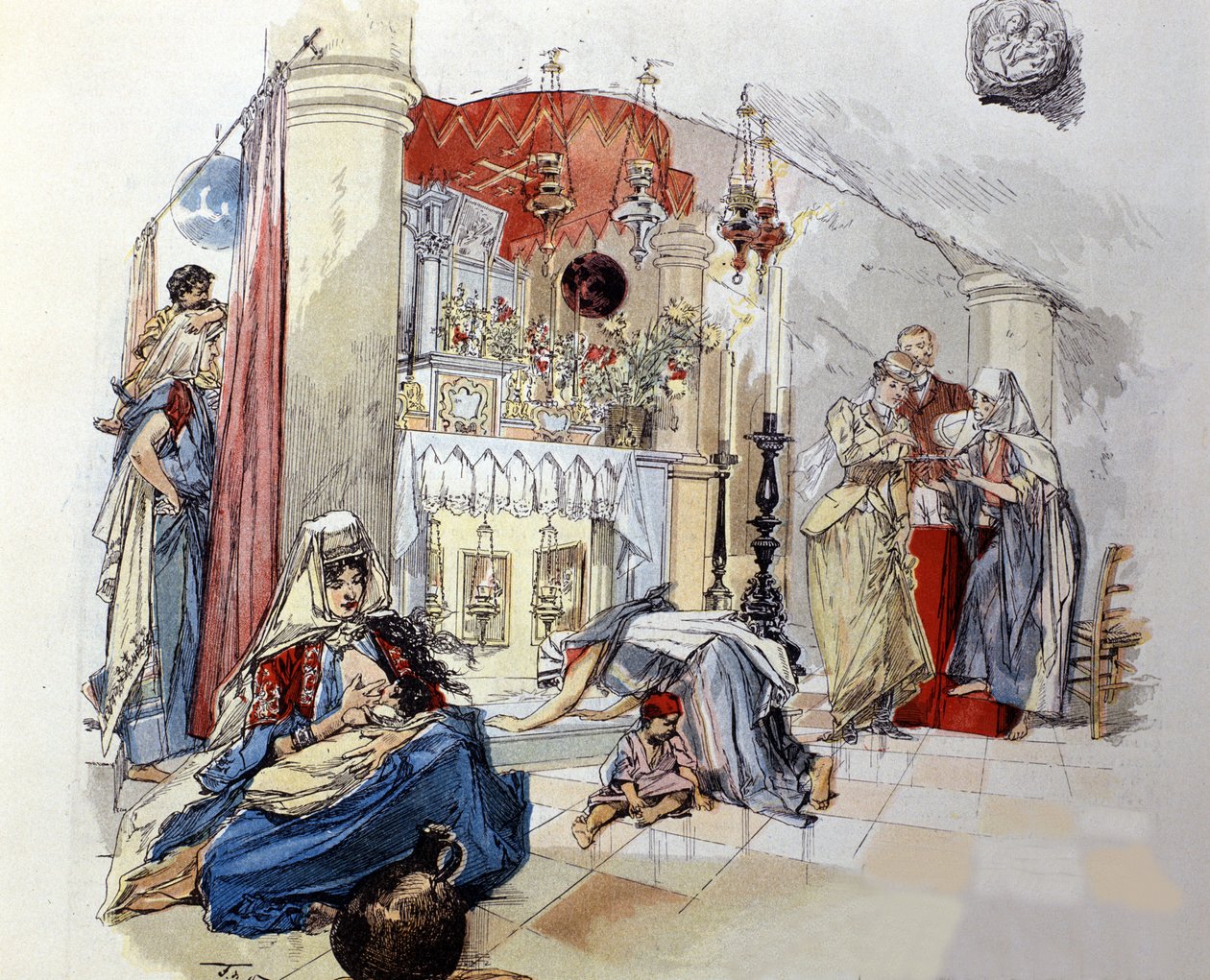 Bethlehem (Westjordanland): Die Milchhöhle. 1890 von Unknown artist