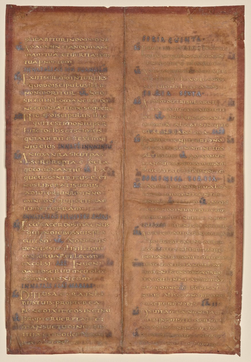 Bifolium aus einem karolingischen Graduale (Rektoseite) von Unknown artist