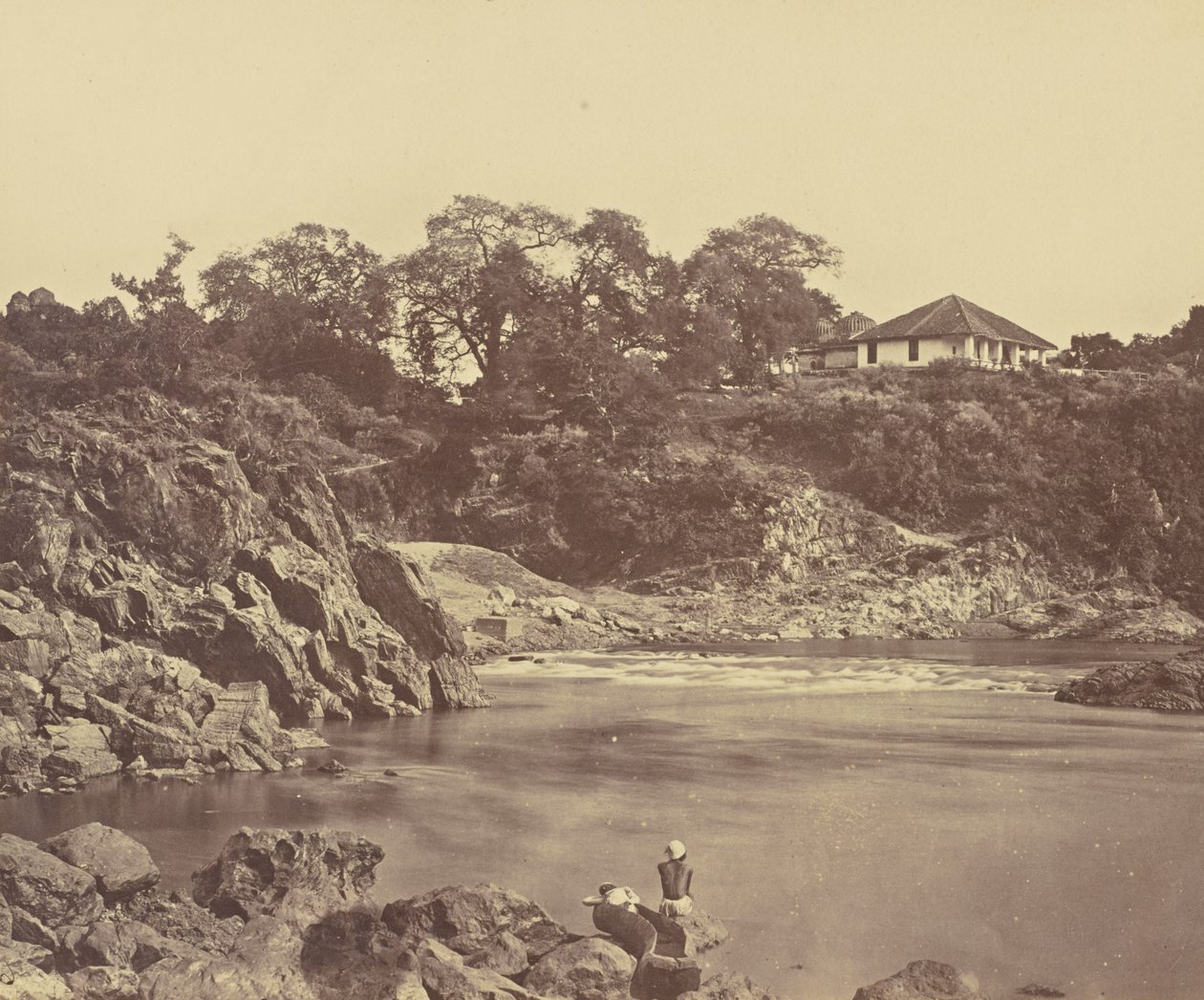 Bungalow bei den Marmor-Felsen, Nerbudda von Unknown artist