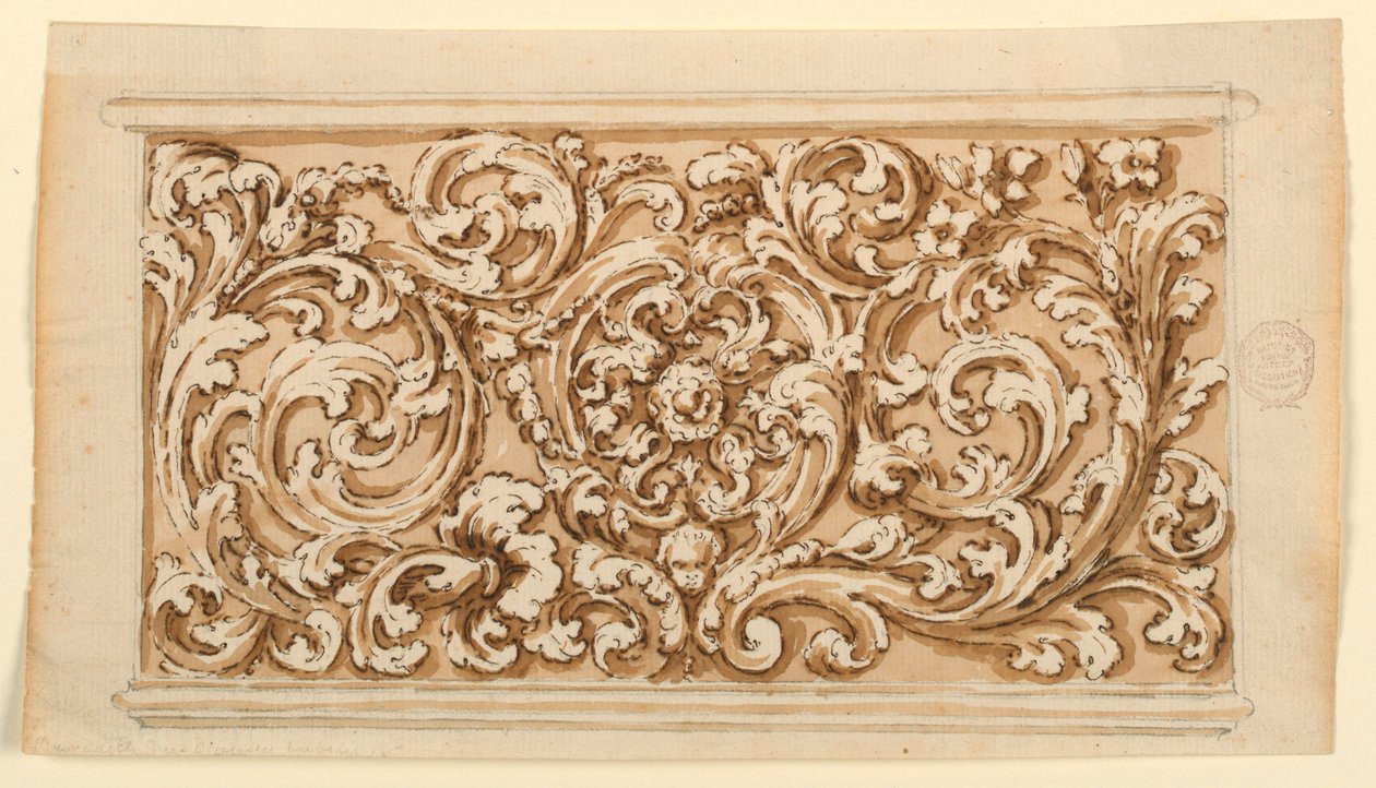 Entwurf für ein längliches Panel von Unknown artist