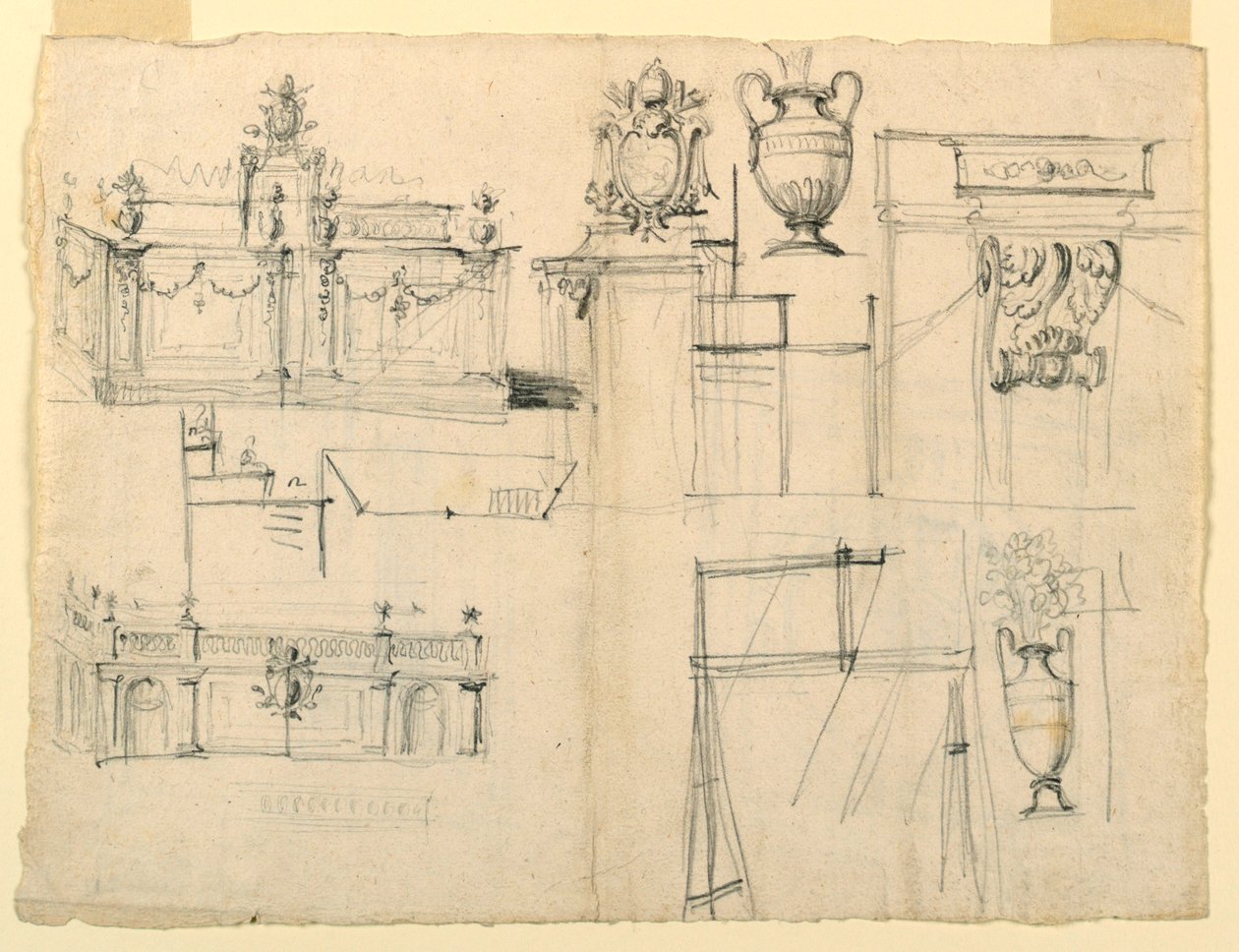 Entwürfe für Vasen und Architektur von Unknown artist