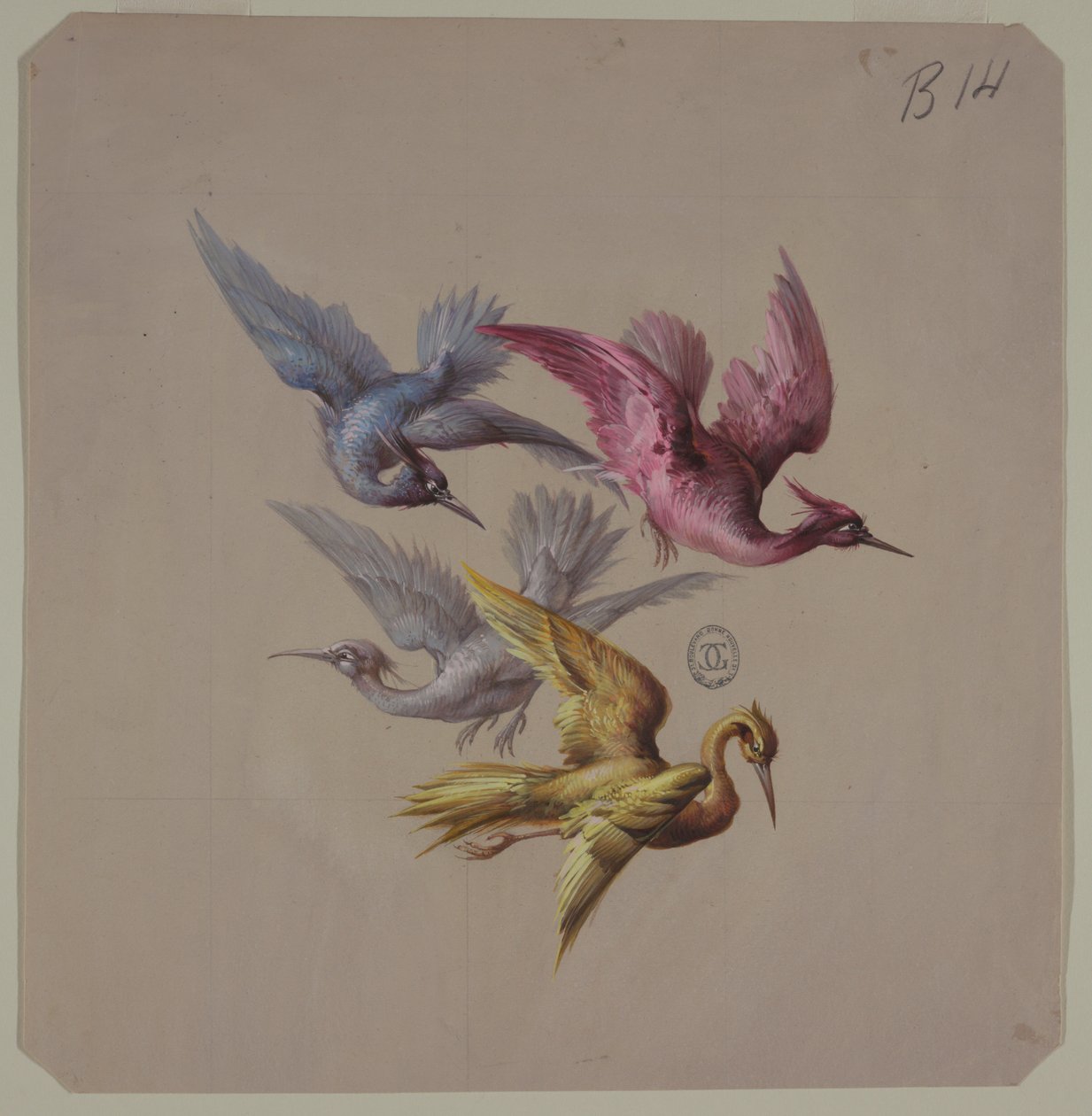 Entwürfe für Tapeten und Textilien: Vögel von Unknown artist