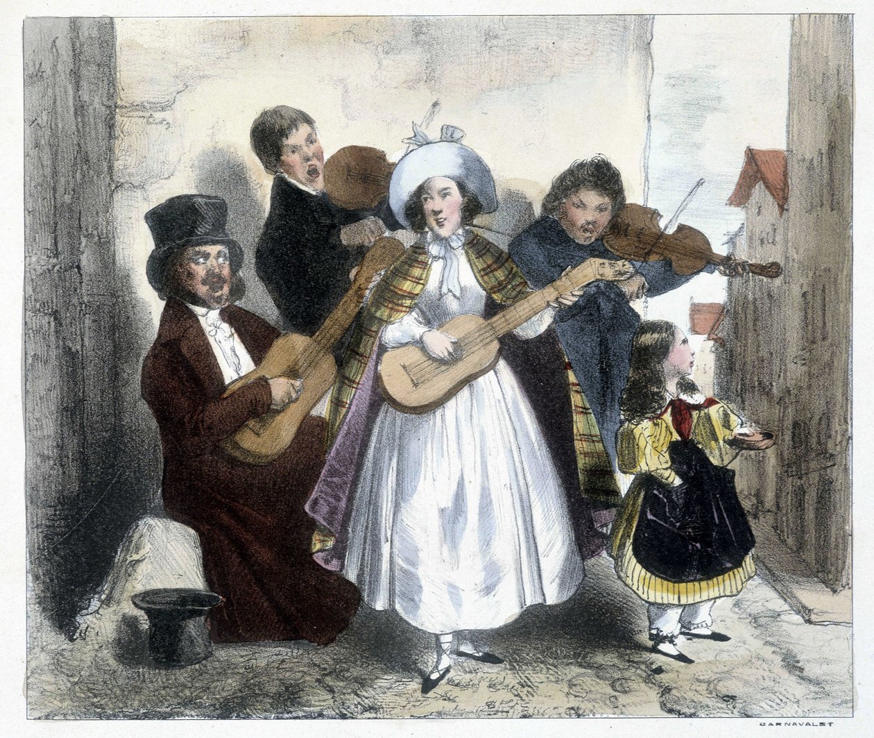 Gruppe von Straßenmusikern, Ende des 19. Jahrhunderts von Unknown artist