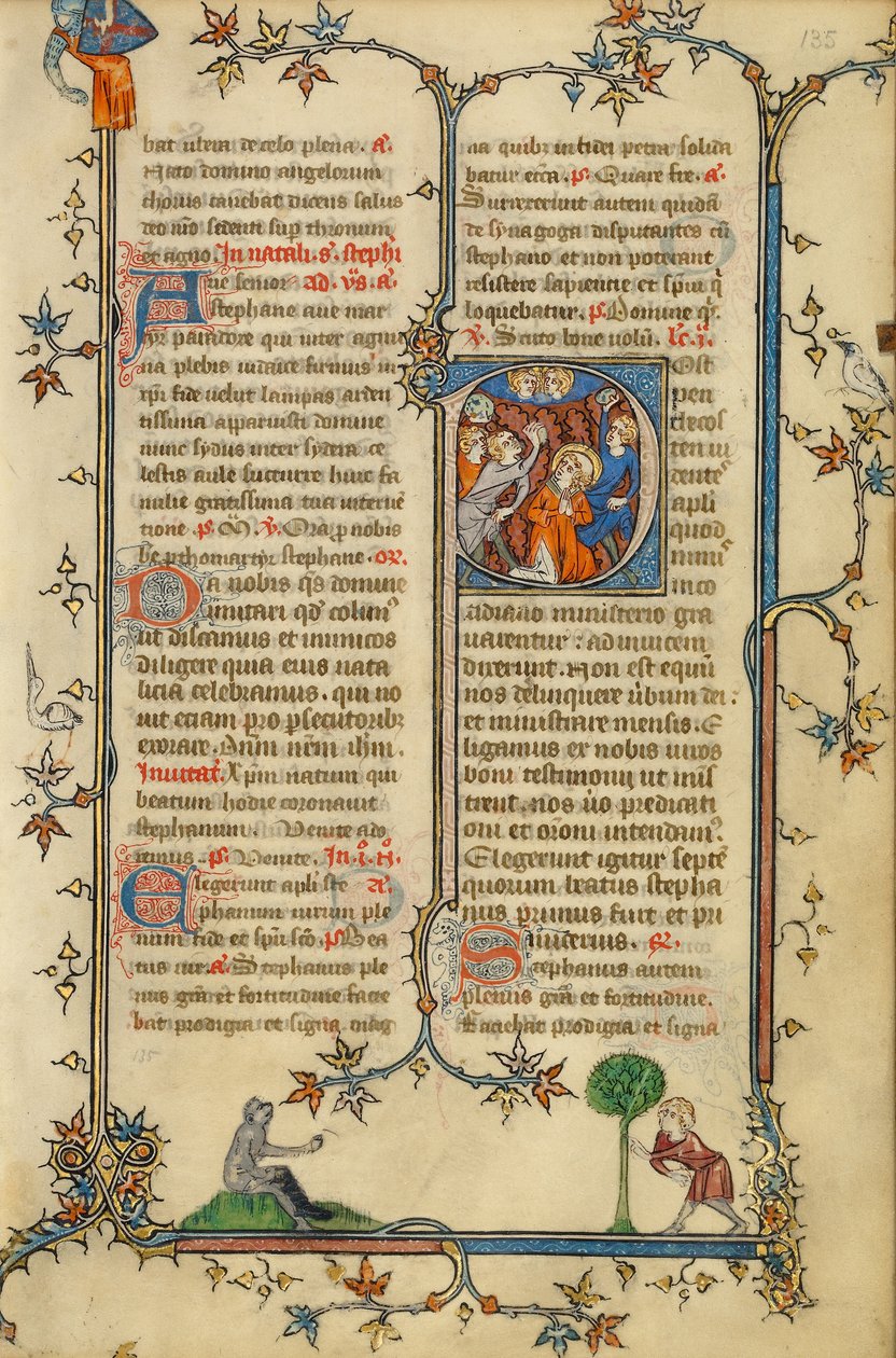 Initiale P: Die Steinigung des Heiligen Stephanus von Unknown artist