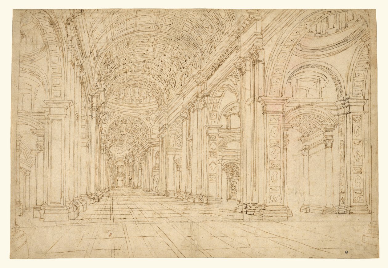 Innenraum des Petersdoms von Unknown artist