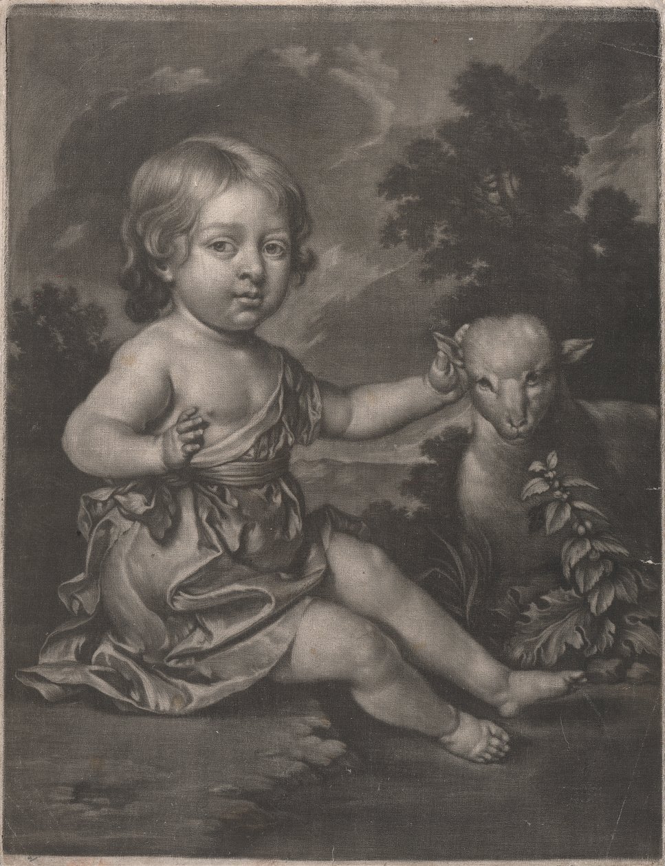 Dame (Kind mit Lamm) von Unknown artist