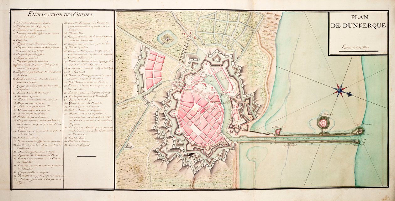 Karte von Dünkirchen von Unknown artist