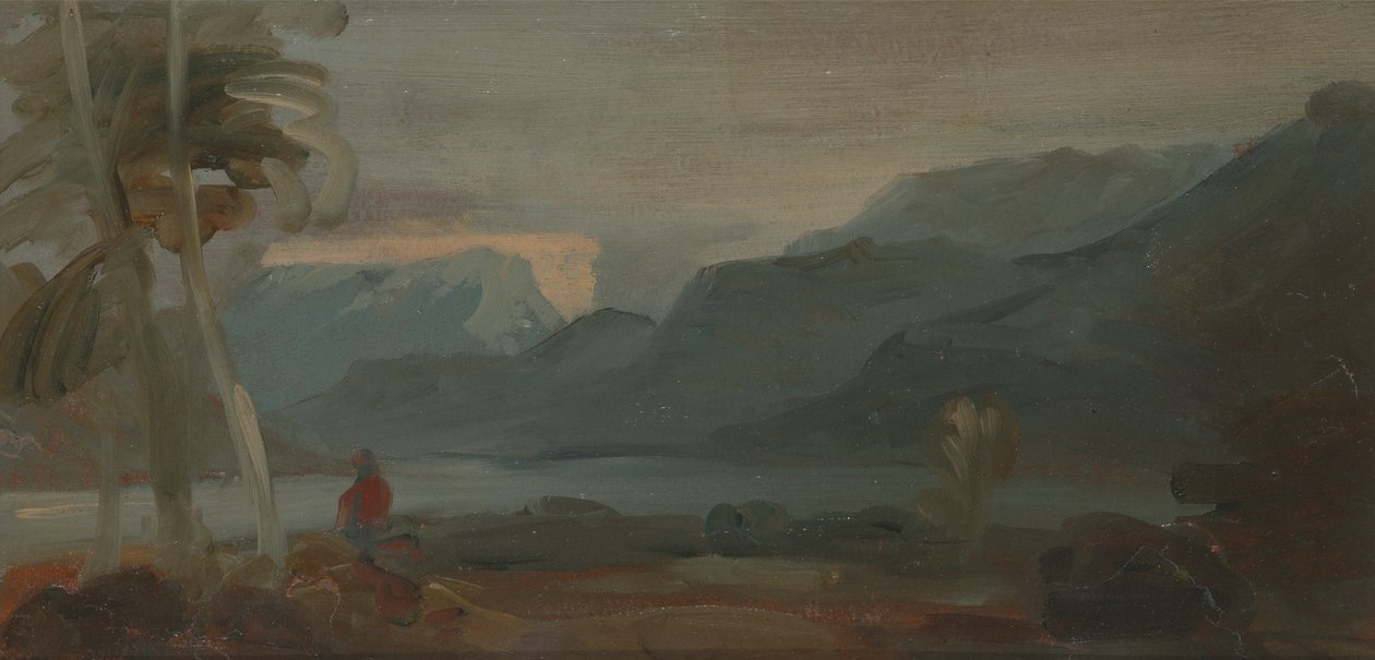 Gebirgige Landschaft mit Figuren und Vieh von Unknown artist