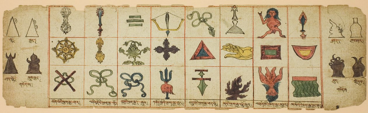 Seite aus einem Notizbuch mit Ritualsymbolen von Unknown artist