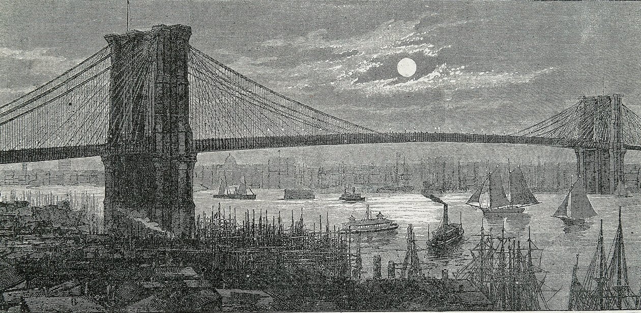 Die Brooklyn Bridge, New York von Unknown artist