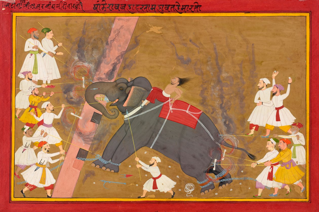 Der Elefant Khanderao Bahadur tötet Sham Mahavat von Unknown artist