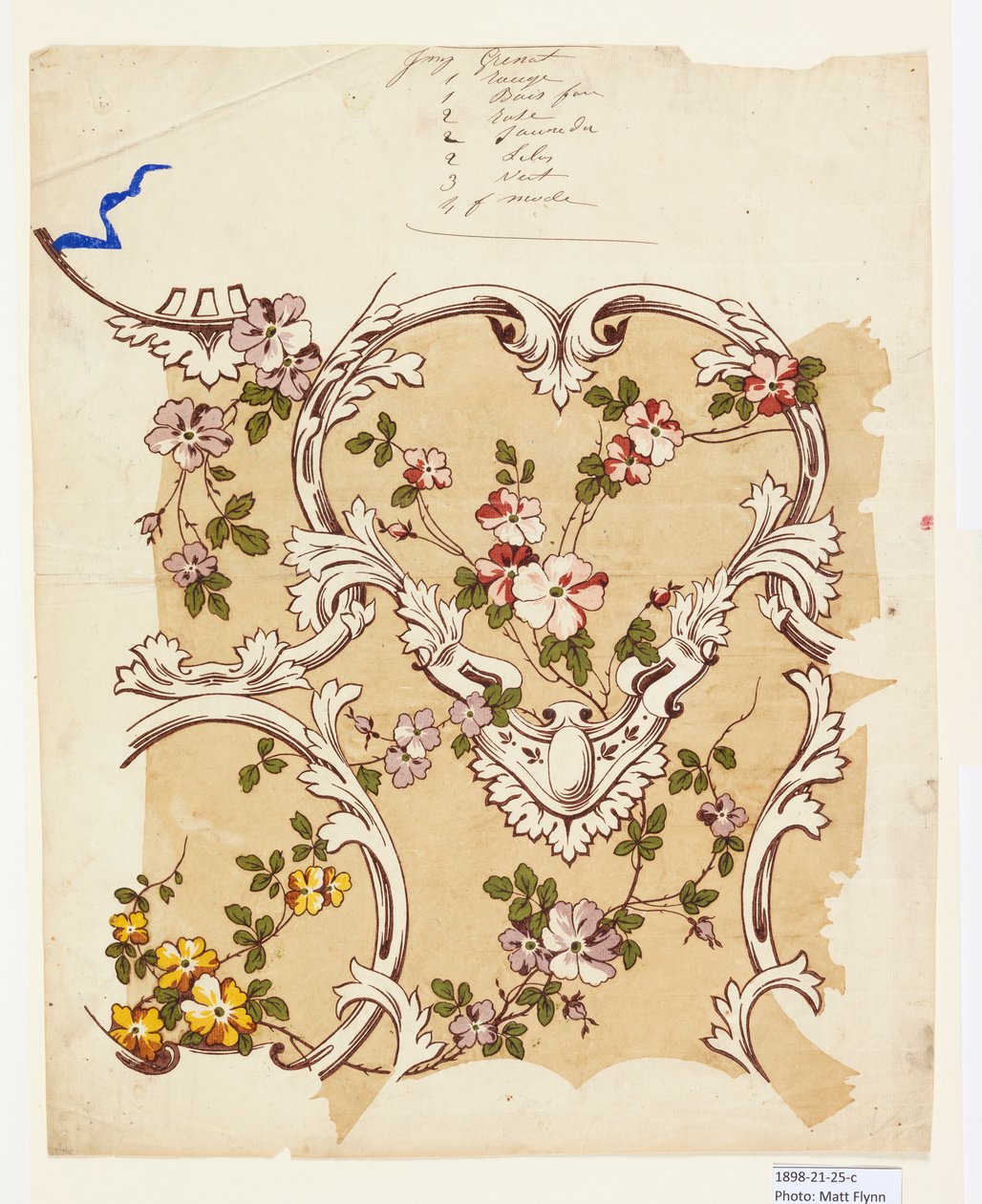 Probedruck für einen geblümten Chintz von Unknown artist