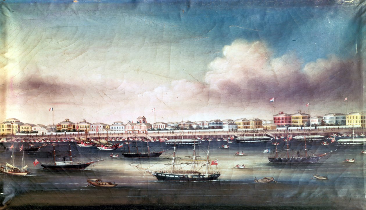 Ansicht des Hafens von Shanghai, um 1850 von Unknown artist
