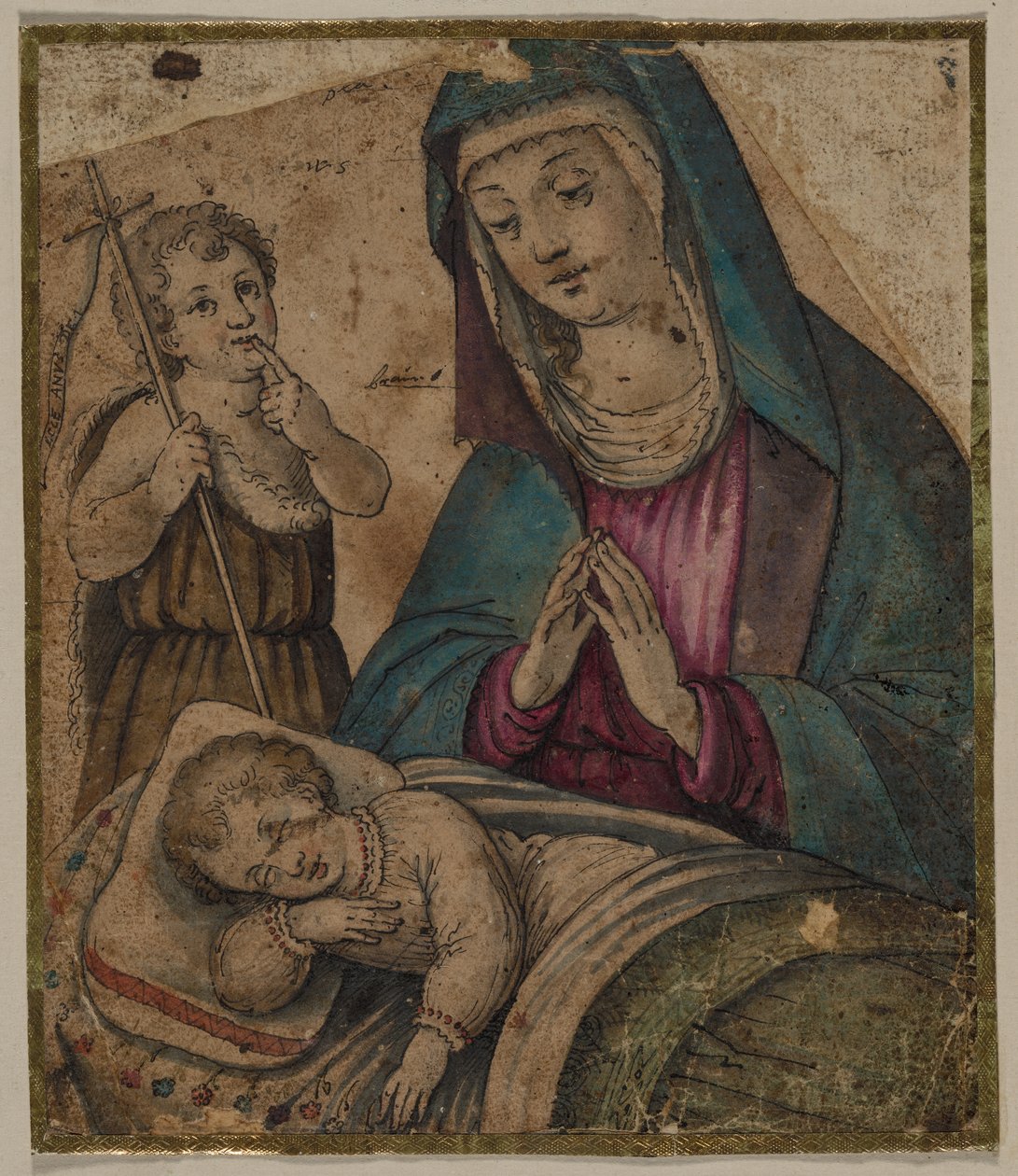 Jungfrau und Kind mit dem Heiligen Johannes (recto) von Unknown artist