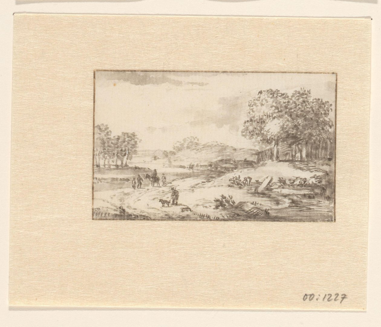 Landschaft mit Reiter auf einem Sandweg von Valentijn (possibly)