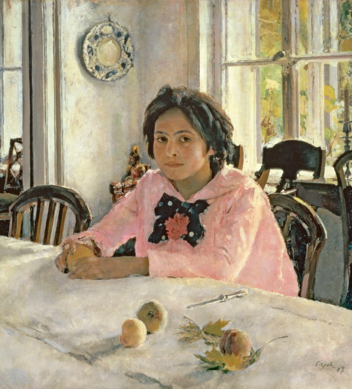 Mädchen mit Pfirsichen von Valentin Aleksandrovich Serov