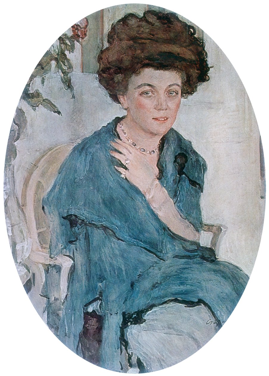 Porträt von Yelena Oliv, 1909 von Valentin Aleksandrovich Serov