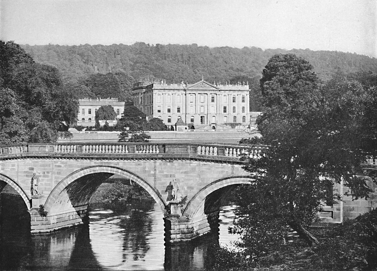 Chatsworth House, um 1896 von Valentine and Sons Ltd