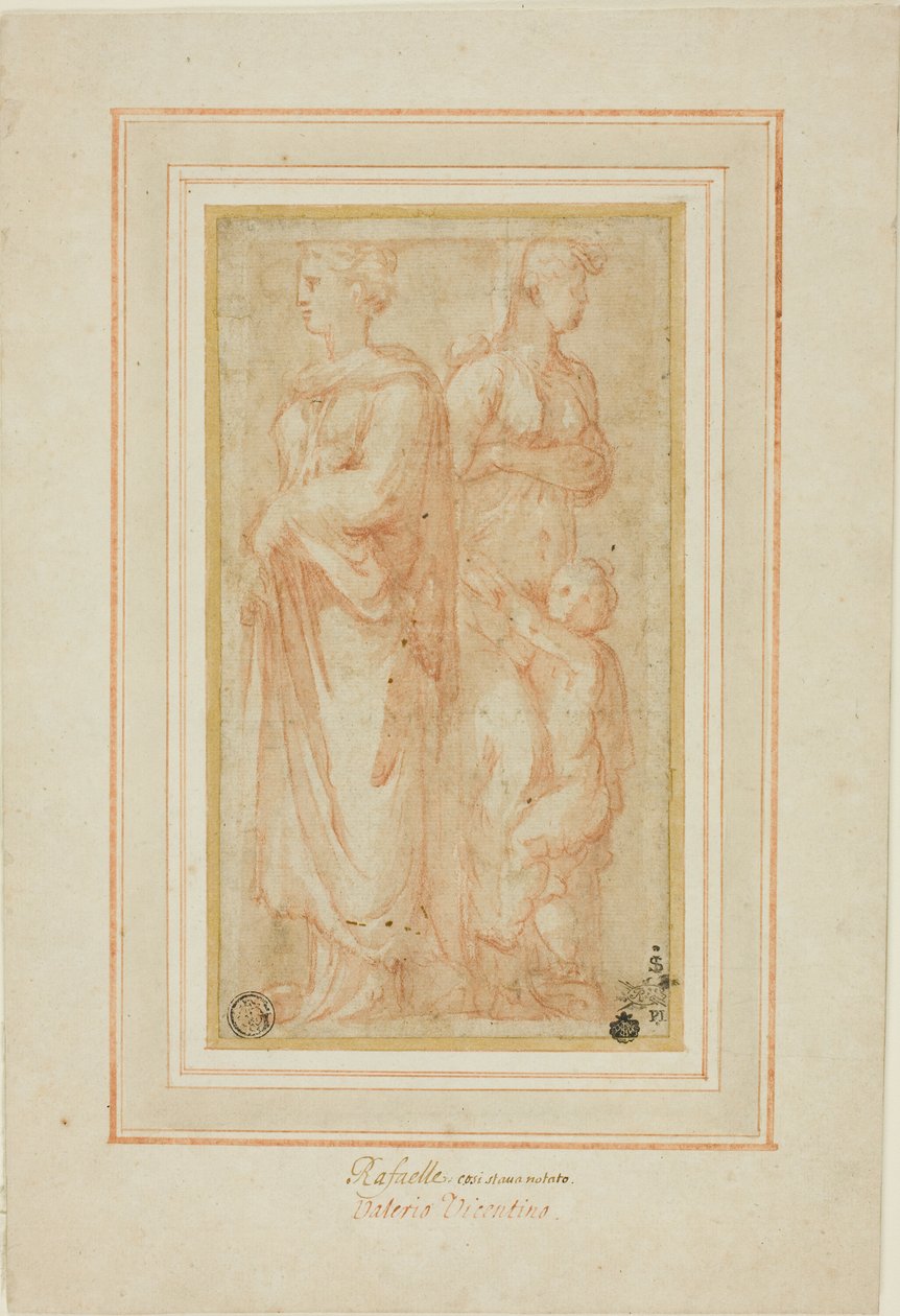 Zwei weibliche Figuren mit Kind von Valerio Belli