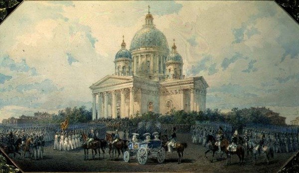 Die Dreifaltigkeitskathedrale in St. Petersburg, 1850 von Vasili Semenovich Sadovnikov