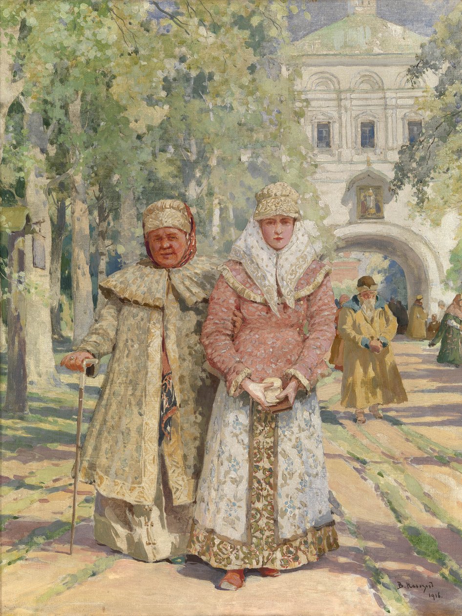 Vor dem Klostertor von Vasily Ivanovich Navozov