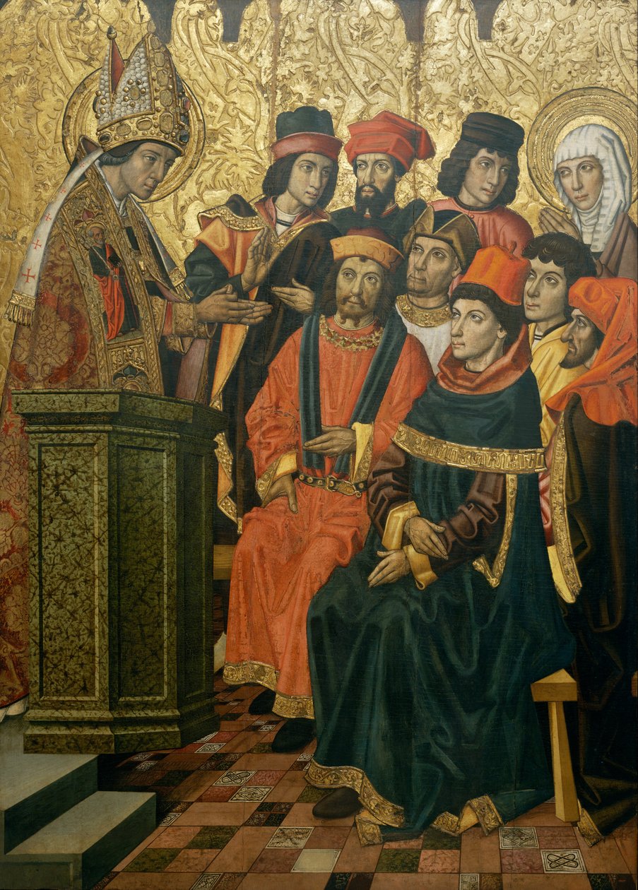 Heiliger Augustinus und Heilige Monika in einer Predigt von Heiligen Ambrosius von Vergós Group